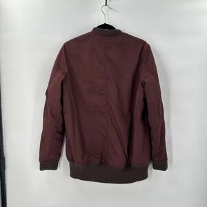 American Eagle Mens Bomber Jacket‎ Military Burgundy Quilted Lined Medium